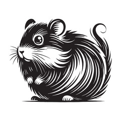 Simplified hamster silhouette for unique media projects - Hamster illustration - minimallest hamster vector
