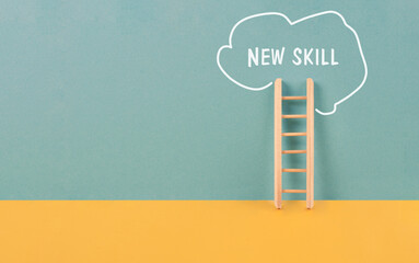 New skill, ladder of success, education concept, having a goal, online learning, knowledge is power...