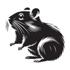 Majestic hamster silhouette for innovative creative projects - Hamster black vector
