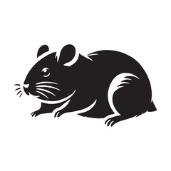 Charming hamster silhouette for artistic and print projects - Hamster black vector
