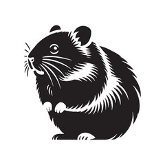 Unique hamster silhouette for versatile media applications - Hamster illustration - minimallest hamster vector
