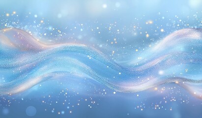 Abstract Blue Holiday Background with Scattered Lights and Text Space for Christmas, New Year Celebrations