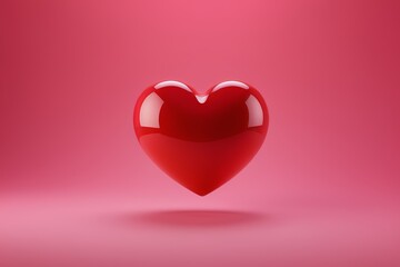 a red heart on a pink background
