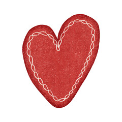 Red heart. Hand drawn illustration.