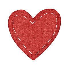 Red heart. Hand drawn illustration.