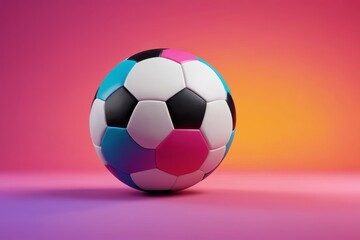 Fototapeta premium soccer ball on a pink background