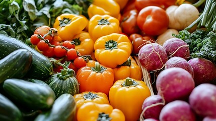 A Rainbow of Fresh Vegetables Captured in Stunning Close-Up Detail