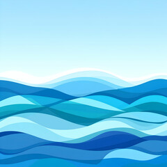 Abstract Blue Wave Background Illustration