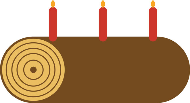 Yule Log flat design