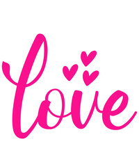 Love heart valentine typography design on plain white transparent isolated background for card, shirt, hoodie, sweatshirt, apparel, tag, mug, icon, poster or badge