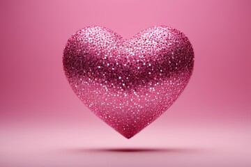 Fototapeta premium a pink heart with glitters on it