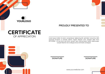 Abstract shape design certificate template