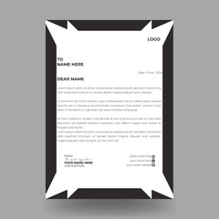 Creative Letterhead Template  Editable Letterhead Design with black design