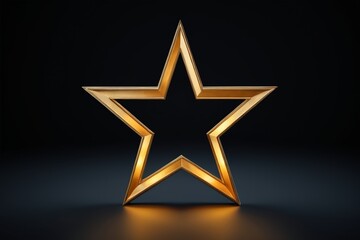 Obraz premium golden star on black background