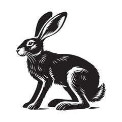 Captivating hare silhouette for modern art designs - Hare black vector
