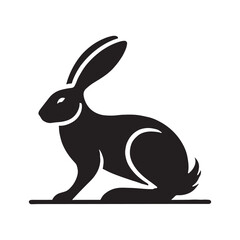 Simplified hare silhouette for creative digital designs - Hare illustration - minimallest hare vector
