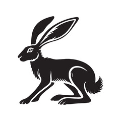 Unique hare silhouette for digital design projects - Hare illustration - minimallest hare vector
