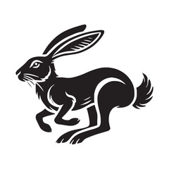 Hare silhouette for versatile media applications - Hare black vector
