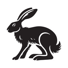 Creative hare silhouette for modern design applications - Hare illustration - minimallest hare vector
