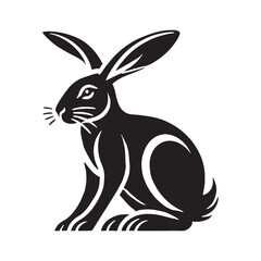 Simplified hare silhouette for unique design uses - Hare illustration - minimallest hare vector
