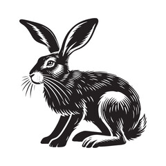 Hare silhouette for versatile artistic and digital projects - Hare black vector
