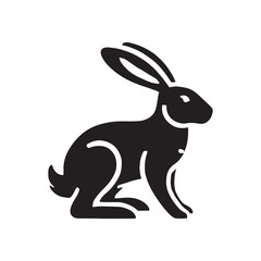 Majestic hare silhouette for design projects - Hare black vector
