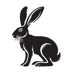 Detailed hare silhouette for versatile media uses - Hare black vector
