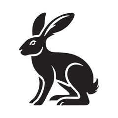 Simplified hare silhouette for modern design purposes - Hare illustration - minimallest hare vector
