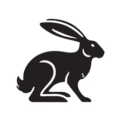 Unique hare silhouette for versatile design applications - Hare illustration - minimallest hare vector
