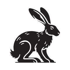 Hare silhouette for creative digital projects - Hare black vector

