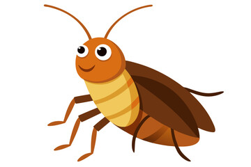 Vector Illustration of a Cartoon Cockroach Fun, Animated Pest Character Design