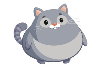 Adorable Cartoon Fat Cat Vector Illustration  Perfect for Children's Books, Animation, and Cute Designs