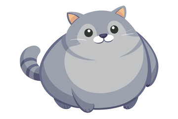 Adorable Cartoon Fat Cat Vector Illustration Perfect for Animation, Prints, and More!