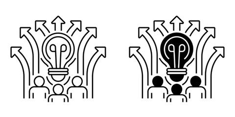 Idea Sharing Line Icon. linear style sign for mobile concept and web design. Outline vector icon.
