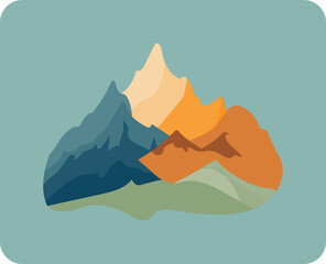 landscape scenery gradient logo icon sticker