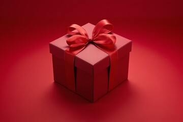 Obraz premium a red gift box with a red bow