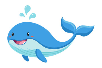 Adorable watercolor vector of a cartoon Beluga whale, isolated on white background. High-quality marine animal illustration for ocean-themed designs, kids' projects, and creative artworks