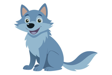 Vector Illustration of a Cartoon Animation Wolf in Watercolor, Isolated on White Background - Artistic Wolf Animation Design, Perfect for Creative Projects and Digital Artworks,