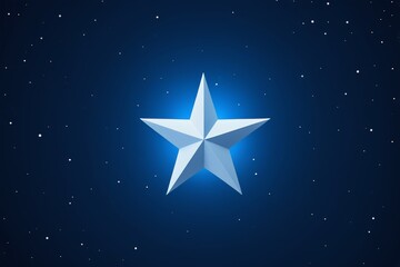a white star on a dark blue background