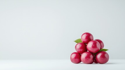 Red fruit cluster on white background.