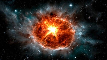 Celestial Explosion Supernova in Deep Space