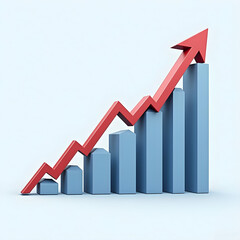 business graph with arrow