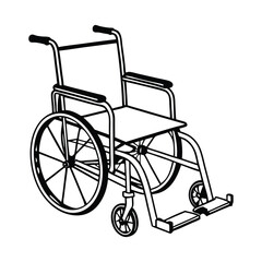 Fototapeta premium Wheelchair Vector Outline Illustration 