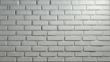Obraz premium Minimalist white brick wall with a refined textured background, creating a modern and understated design element for various uses.