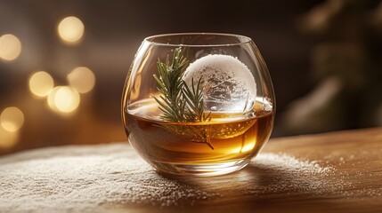 Snow globe cocktail, Manhattan