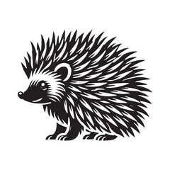 Stylish hedgehog silhouette for digital creative projects - Hedgehog illustration - minimallest hedgehog vector
