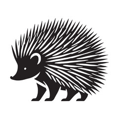 Captivating hedgehog silhouette for unique creative uses - Hedgehog black vector

