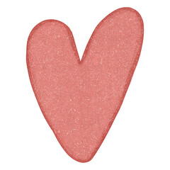 Pink heart. Hand drawn illustration.