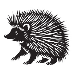 Hedgehog silhouette for versatile media and print applications - Hedgehog black vector
