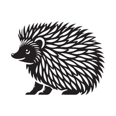 Stylish hedgehog silhouette for versatile media applications - Hedgehog illustration - minimallest hedgehog vector
